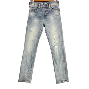 Old Navy Karate Slim Jeans 14 Light Wash Distressed‎ 360 Stretch Built-In Tough